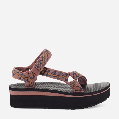 Teva Flatform Universal - Women's Teva Sandals - Rose / Brown | India (ZOXQ96275)